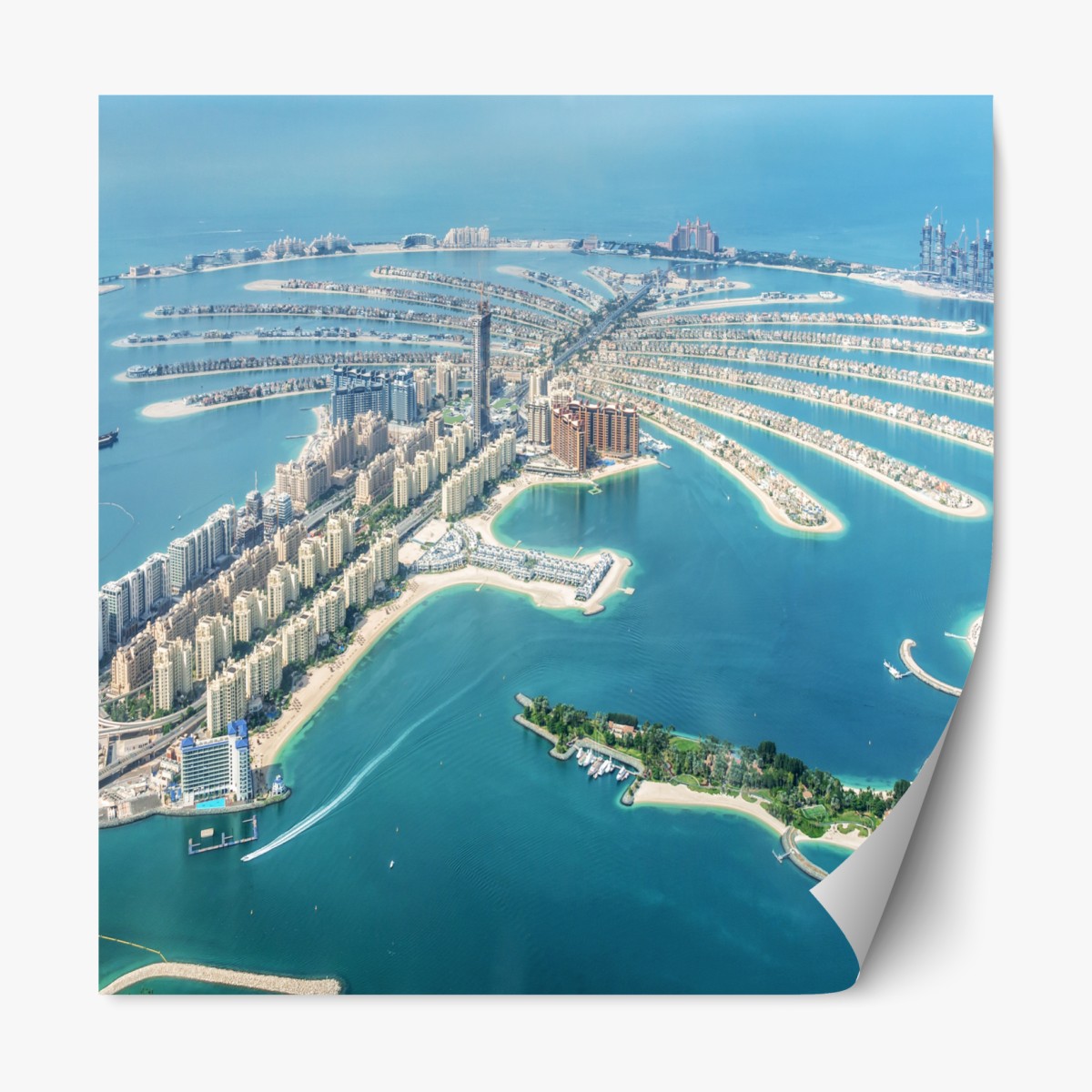 Repositionierbarer Aufkleber luftaufnahme von Palm Jumeirah, Dubai – Wallnifity®