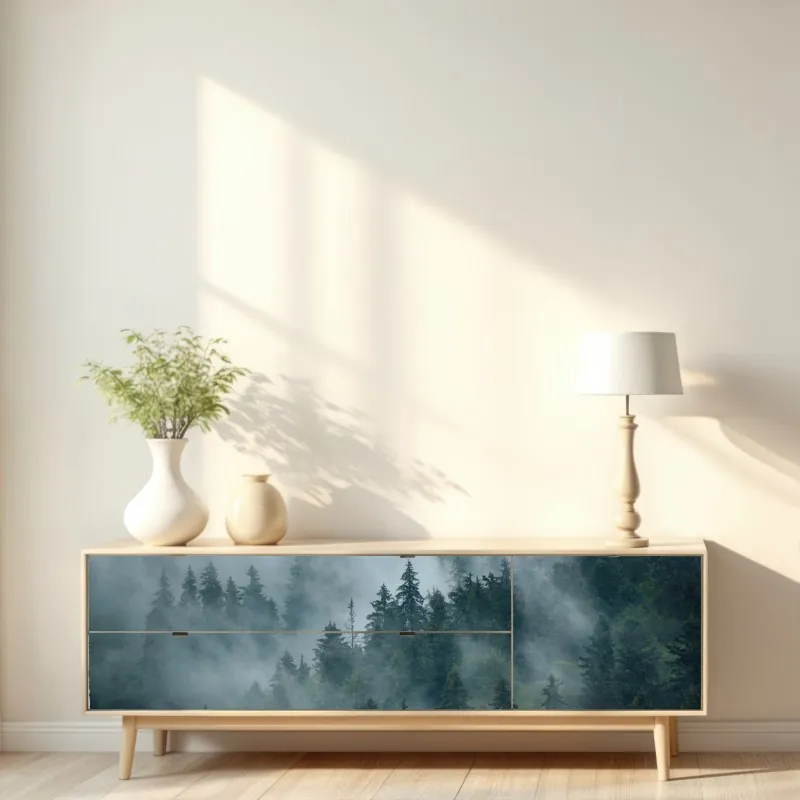 Repositionierbarer Aufkleber London skyline mit spiegelung auf dem fluss – Wallnifity®