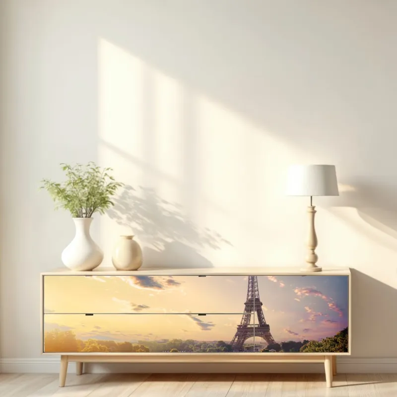 Repositionierbarer Aufkleber London skyline mit spiegelung auf dem fluss – Wallnifity®