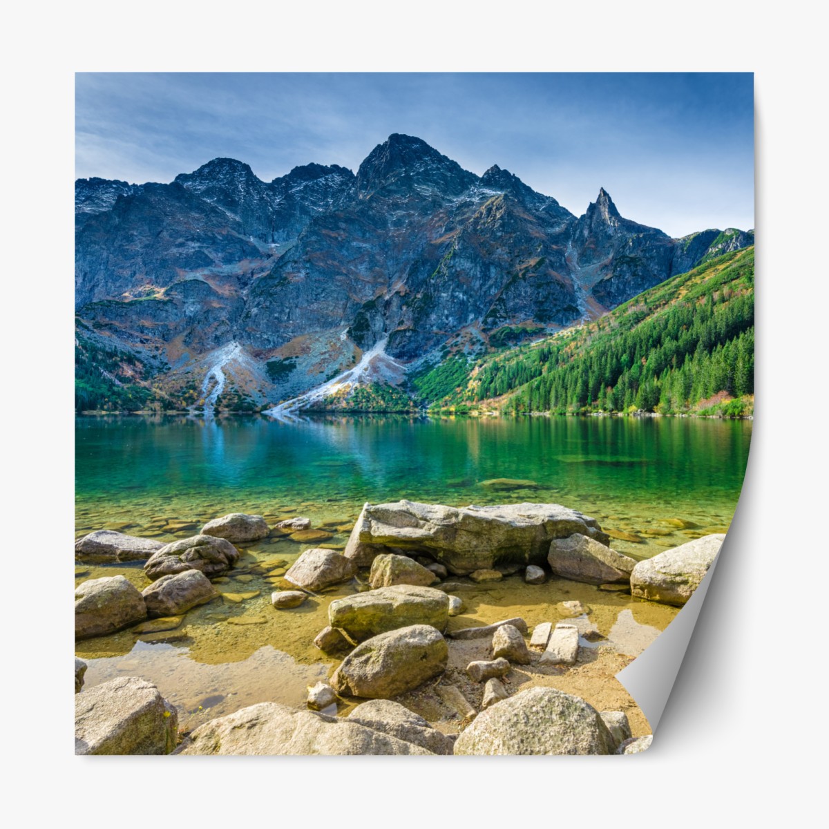 Repositionierbarer Aufkleber Morskie Oko smaragdsee in Tatra – Wallnifity®