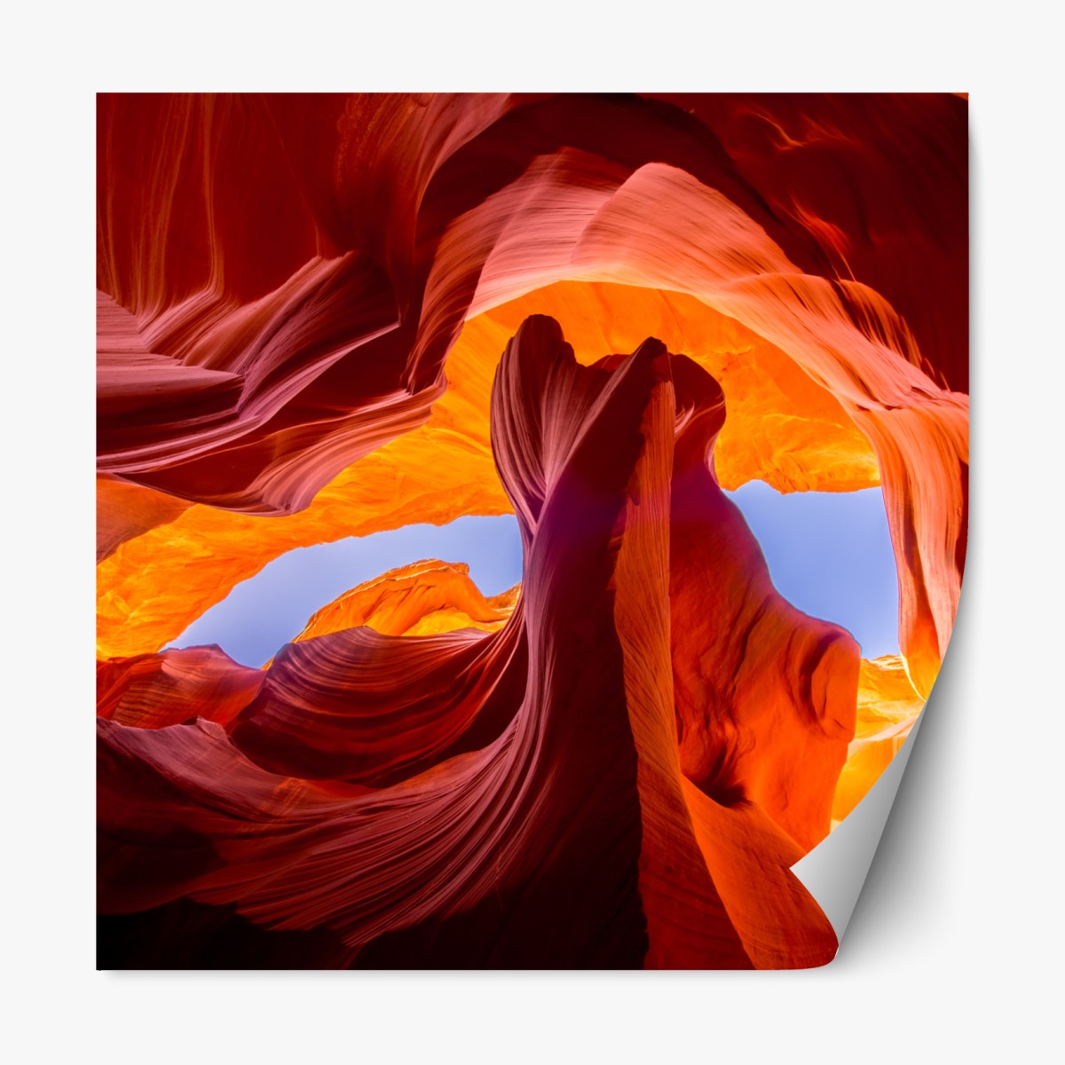 Repositionierbarer Aufkleber sonnenbeleuchteter sandsteincanyon mit lebendigen kurven – Wallnifity®