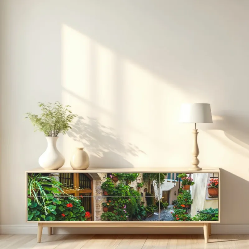 Repositionierbarer Aufkleber art deco goldenes fächermuster – Wallnifity®