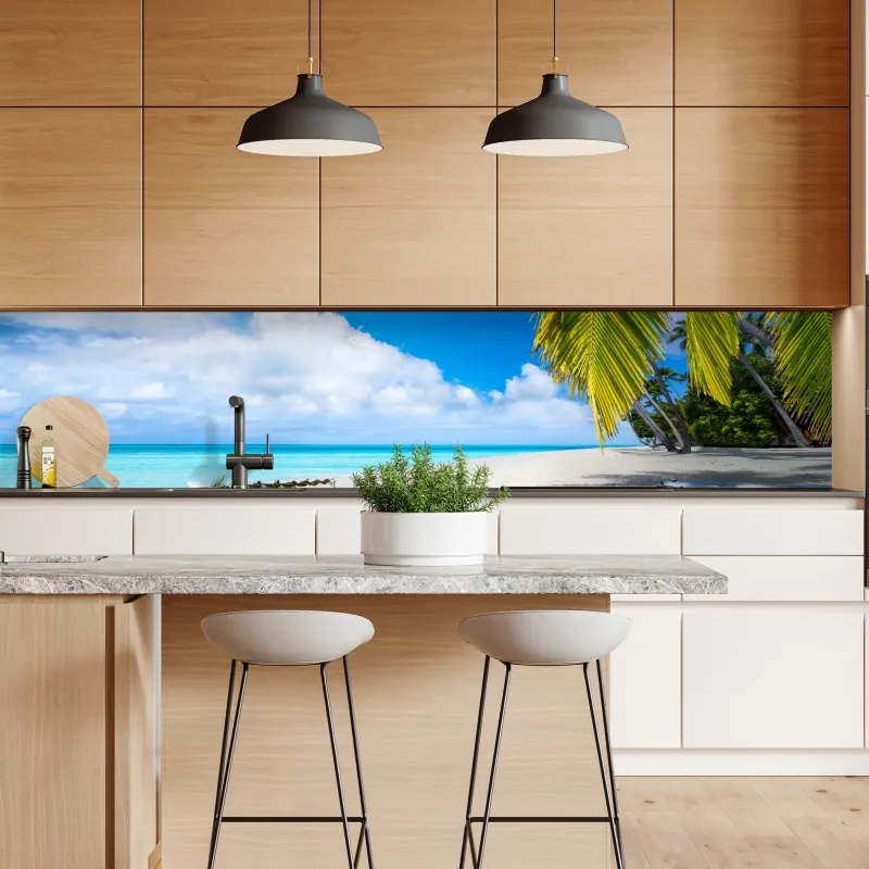 Repositionierbarer Aufkleber ruhiger monochromer see mit reflexionen – Wallnifity®