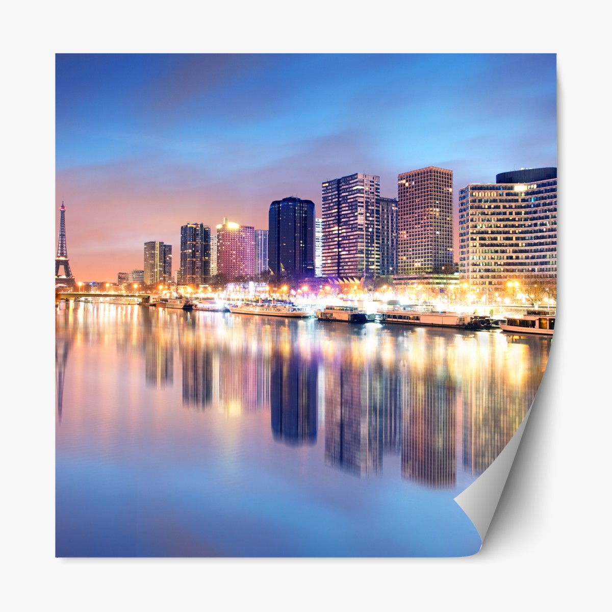 Repositionierbarer Aufkleber Paris skyline bei dämmerung – Wallnifity®
