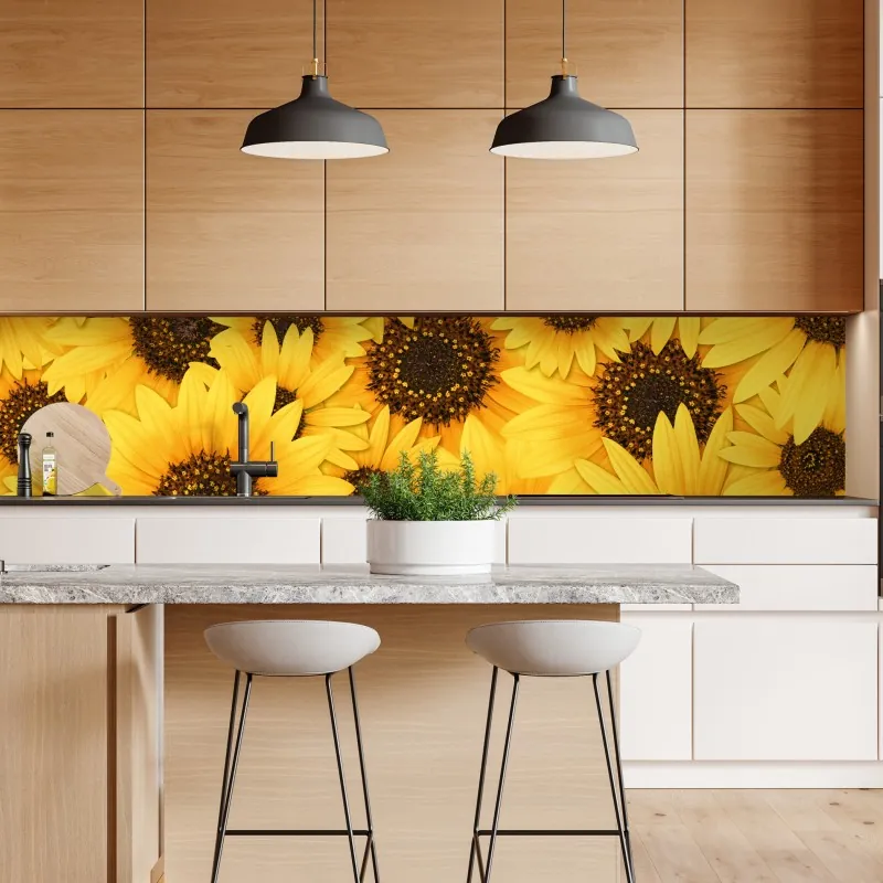 Repositionierbarer Aufkleber sonnige bergwiese bei sonnenaufgang – Wallnifity®