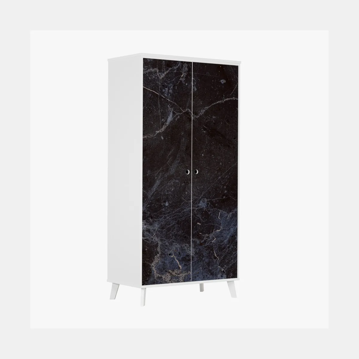 Schrankaufkleber dunkle marmortextur mit blauen adern – Wallnifity®