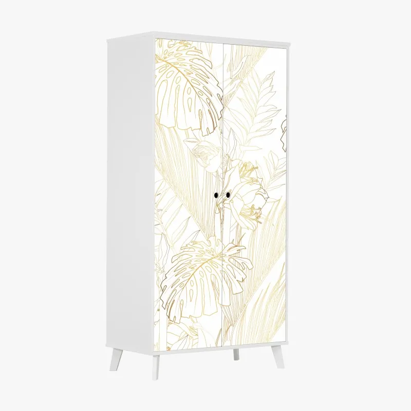 Schrankaufkleber grün-goldene flüssige marmorierte kunst – Wallnifity®