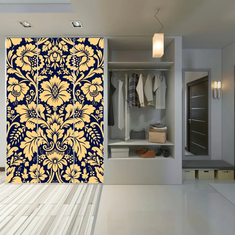 Schrankaufkleber luxuriöse abstrakte alkoholtinten-kunst mit goldenen adern – Wallnifity®