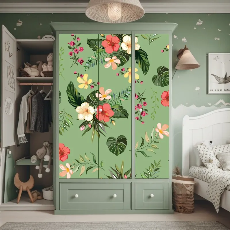 Schrankaufkleber sanfte blaue abstrakte blume nahaufnahme – Wallnifity®