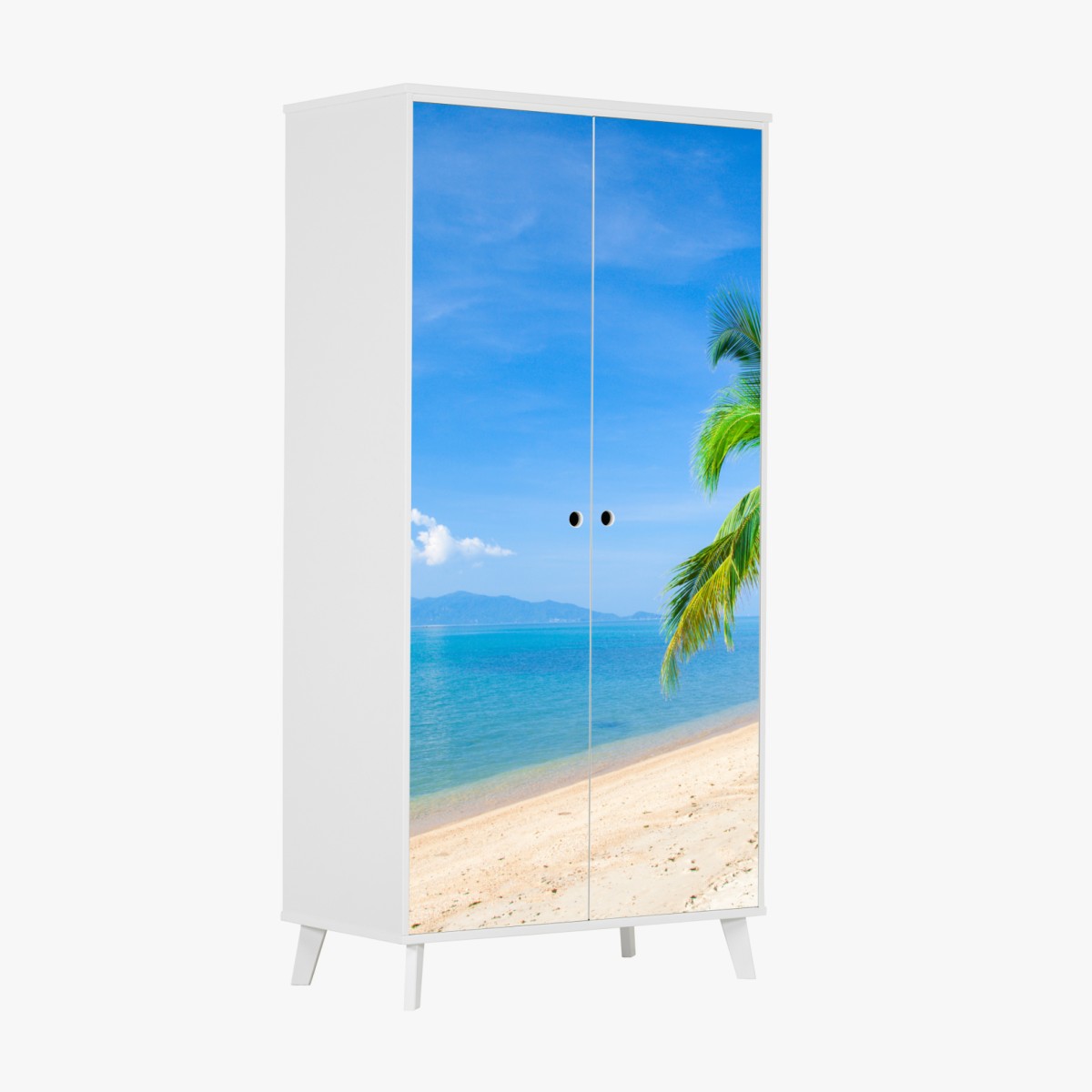 Schrankaufkleber tropischer palmenstrand – Wallnifity®