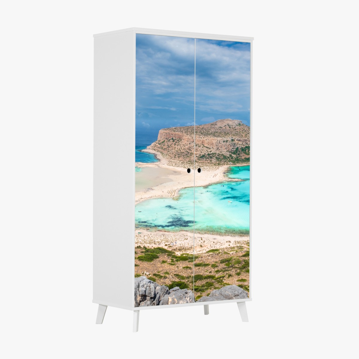 Schrankaufkleber Balos Lagoon, Kreta panorama strandblick – Wallnifity®
