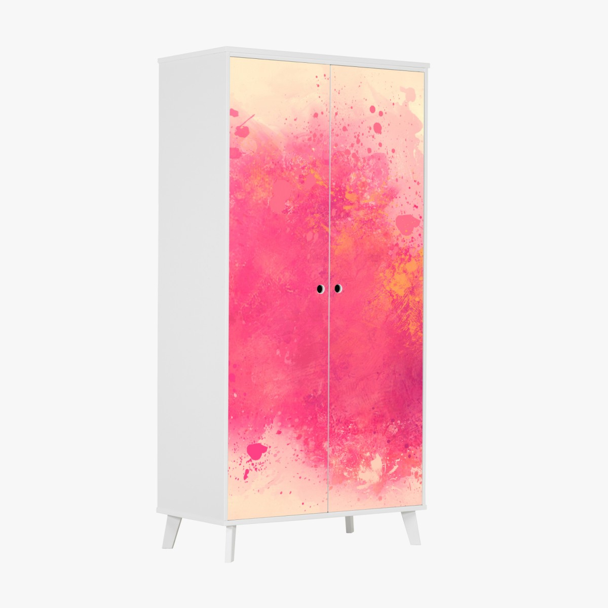 Schrankaufkleber lebendige rosa aquarellspritzer – Wallnifity®