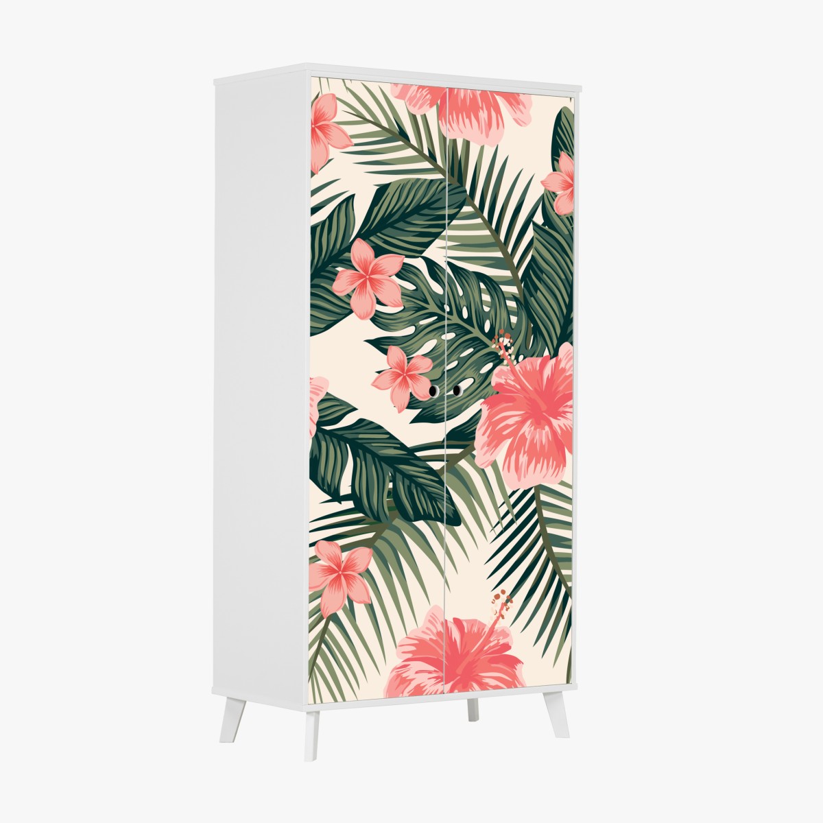 Schrankaufkleber tropisches hibiskusmuster – Wallnifity®
