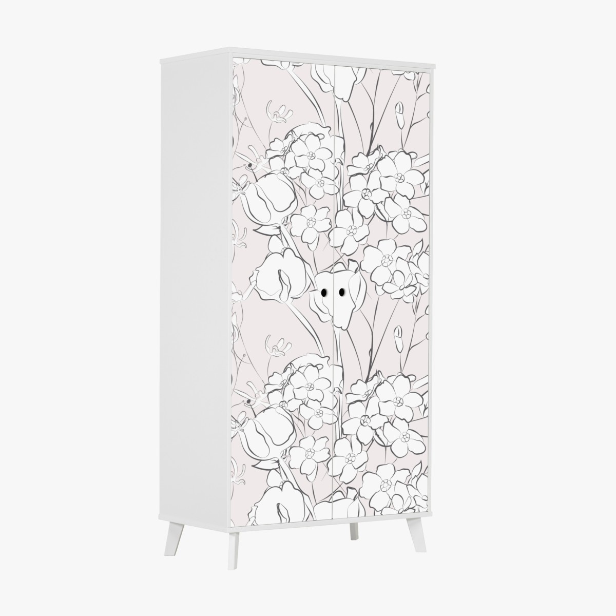 Schrankaufkleber zartes pastellblumenmuster – Wallnifity®