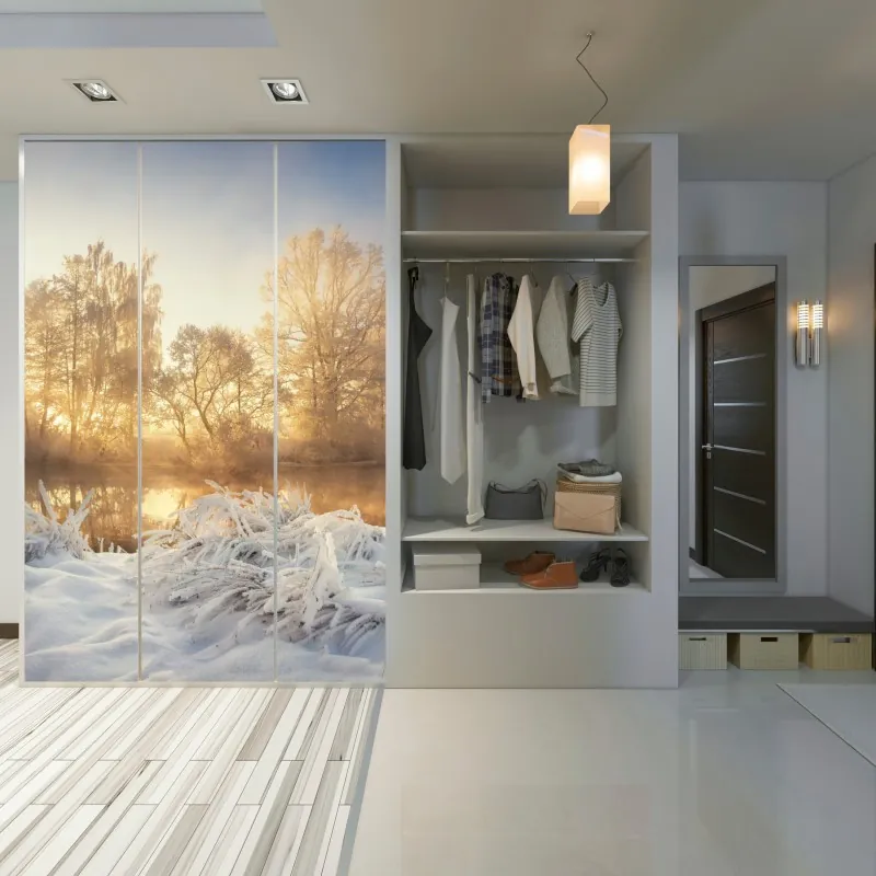 Schrankaufkleber sonniger mediterraner innenhof mit bougainvillea – Wallnifity®