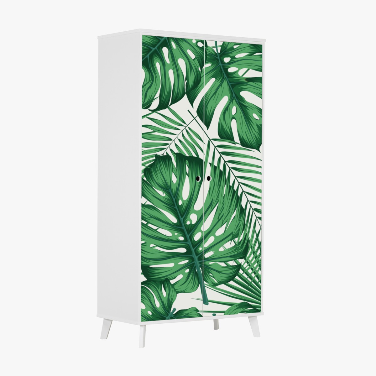 Schrankaufkleber tropisches monstera- und palmblättermuster – Wallnifity®