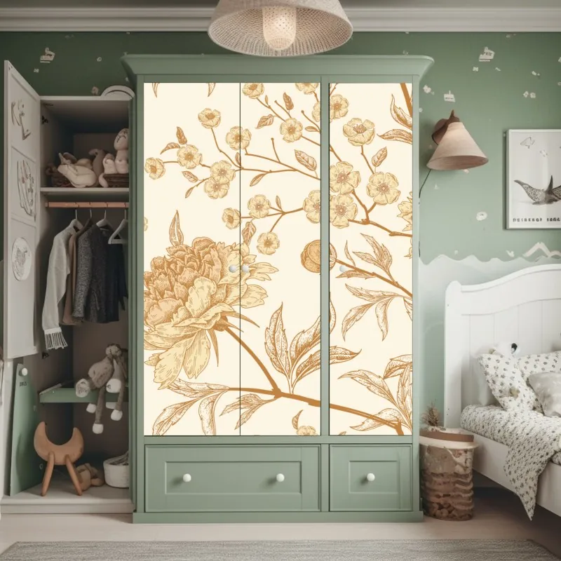 Schrankaufkleber ruhige grüne wiesen panorama – Wallnifity®