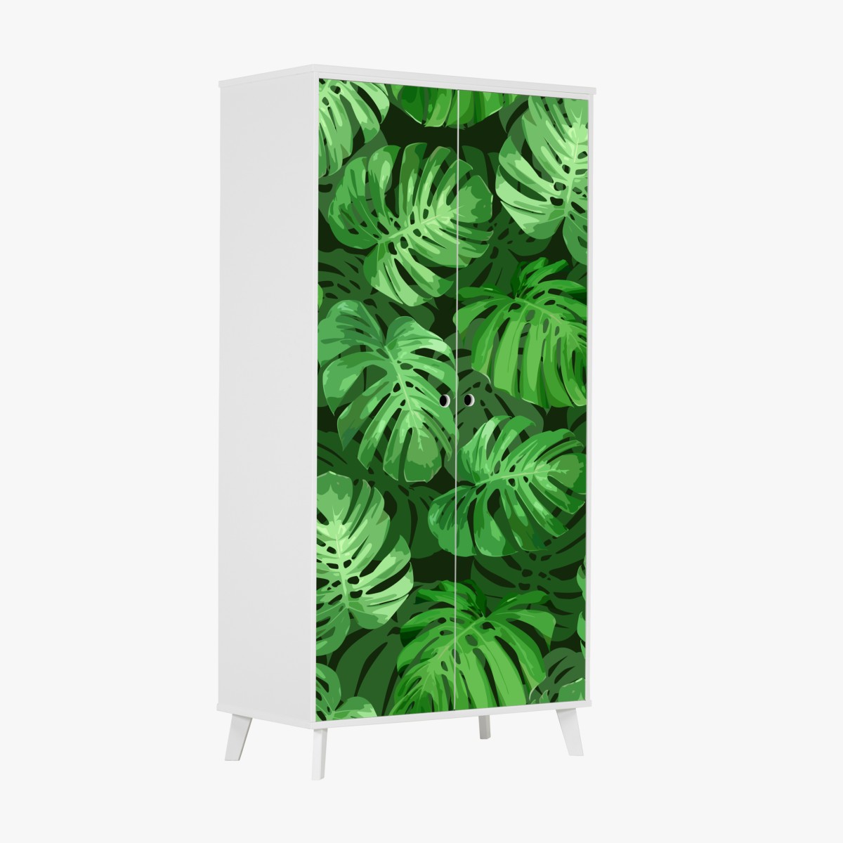 Schrankaufkleber tropisches monstera-blattmuster – Wallnifity®