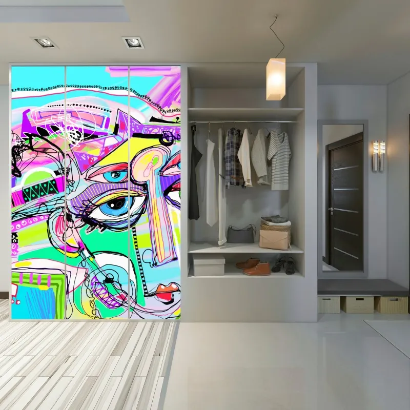 Schrankaufkleber monochromer marmorswirbel – Wallnifity®