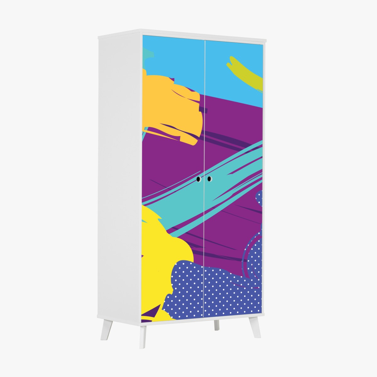Schrankaufkleber lebendige abstrakte pop-art komposition – Wallnifity®