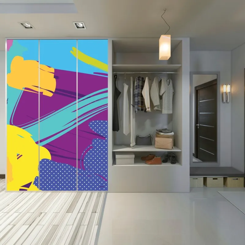 Schrankaufkleber grünes pop-art-muster mit bierflaschen und kronkorken – Wallnifity®