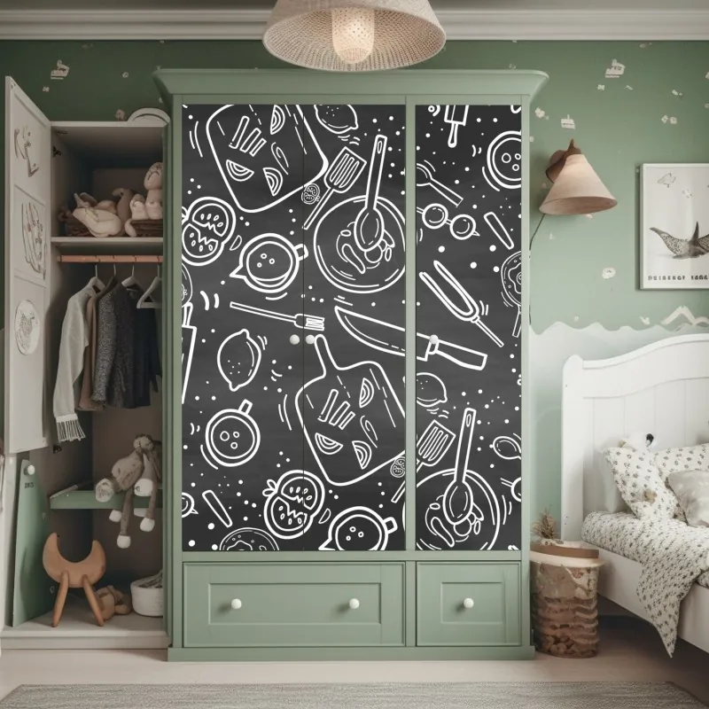 Schrankaufkleber monochrome geschichtete berge – Wallnifity®