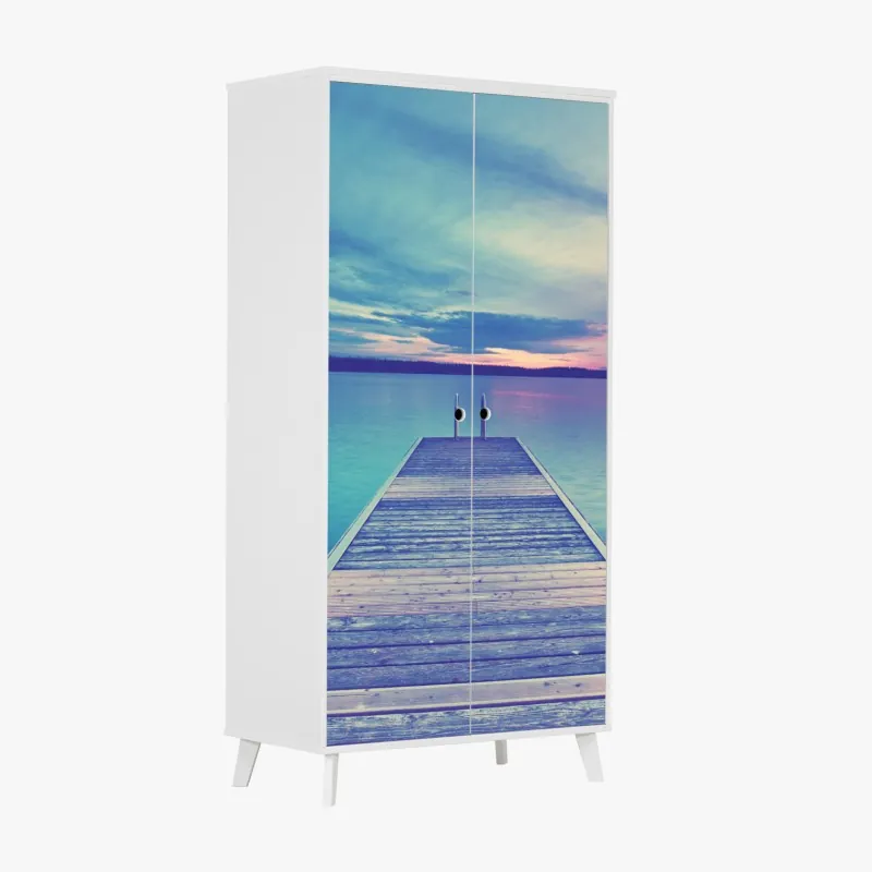 Schrankaufkleber monochrome feder mit wassertropfen – Wallnifity®