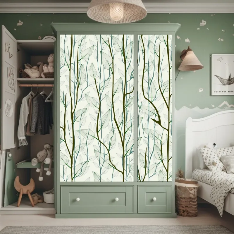 Schrankaufkleber moderne stadtsilhouette bei dämmerung – Wallnifity®