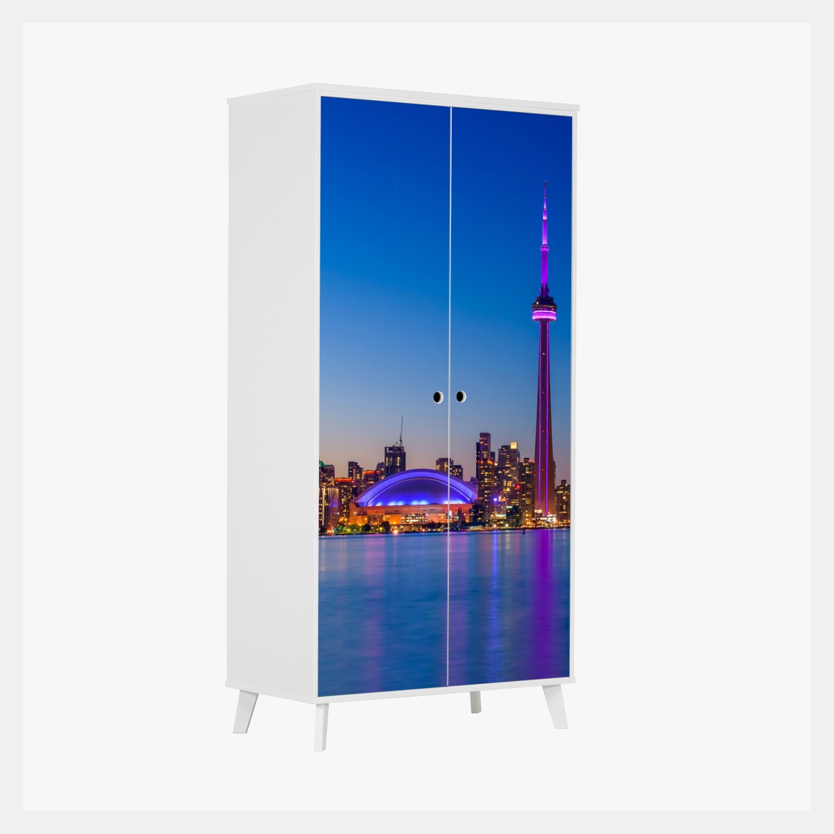 Schrankaufkleber Toronto skyline bei dämmerung – Wallnifity®