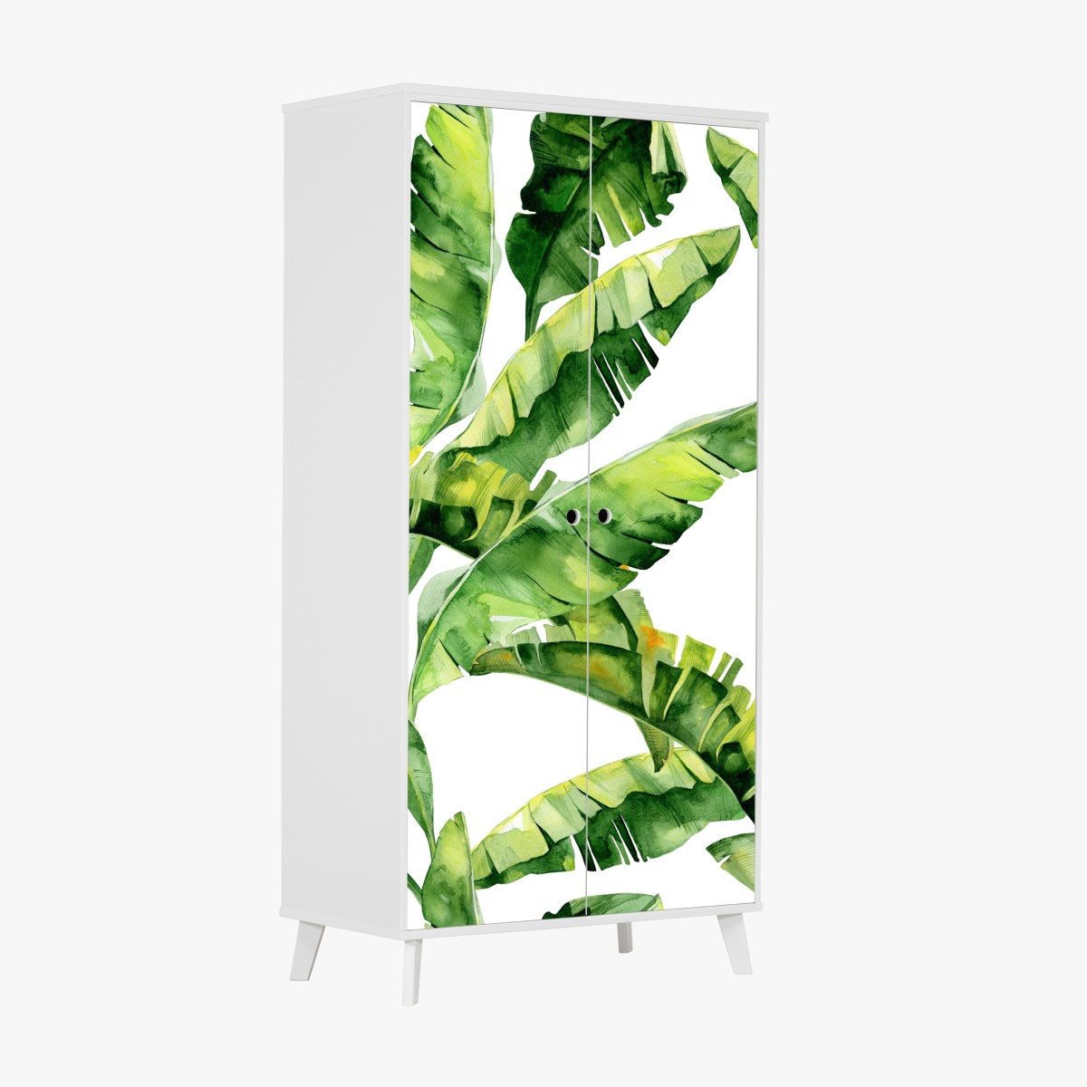 Schrankaufkleber tropisches bananenblatt aquarellmuster – Wallnifity®