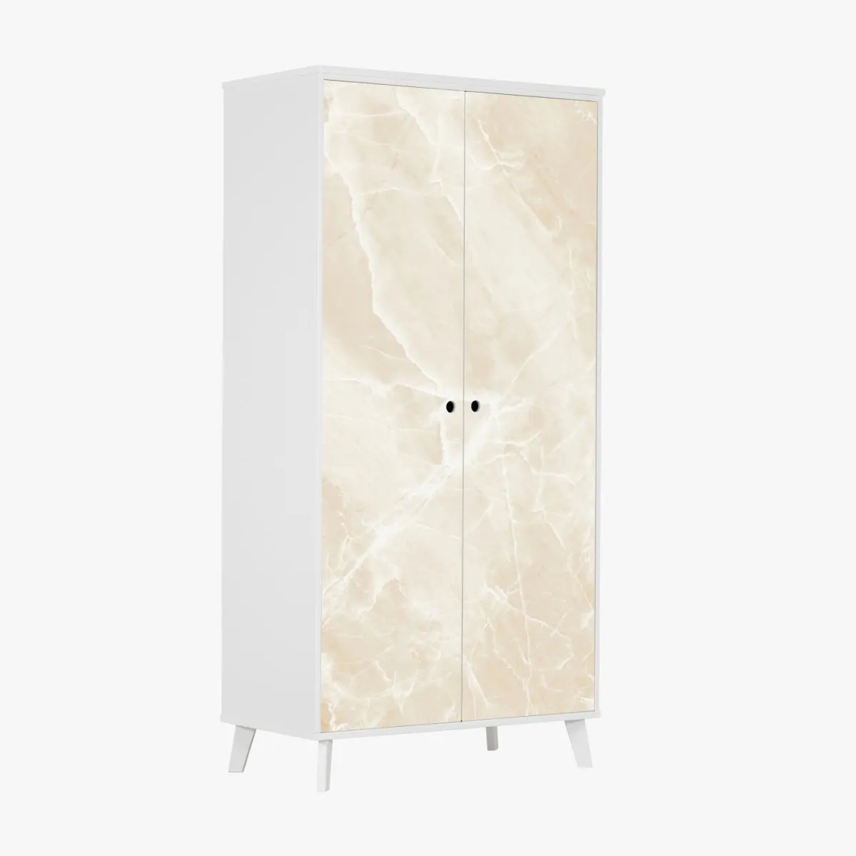 Schrankaufkleber beige marmorstruktur mit weißen adern – Wallnifity®