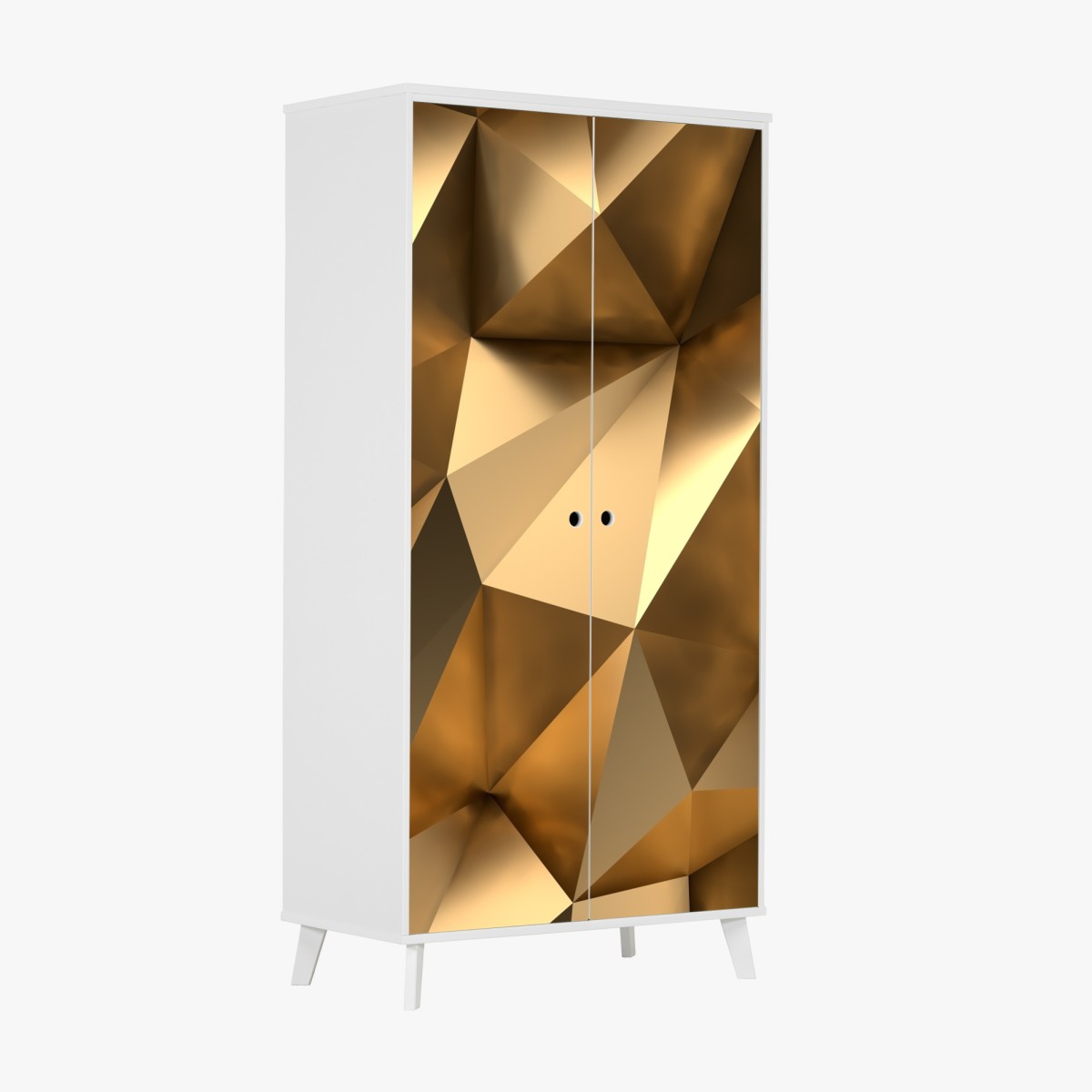 Schrankaufkleber goldene geometrische facetten – Wallnifity®