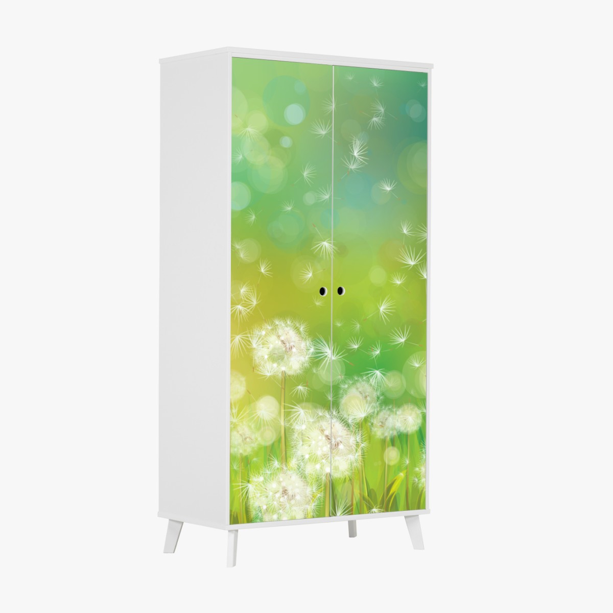 Schrankaufkleber frühlingswiese mit löwenzahn – Wallnifity®