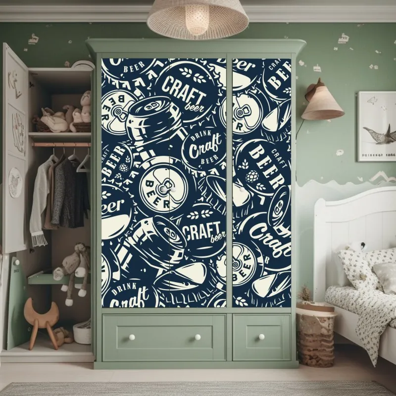 Schrankaufkleber makro gänseblümchen spiralmuster – Wallnifity®