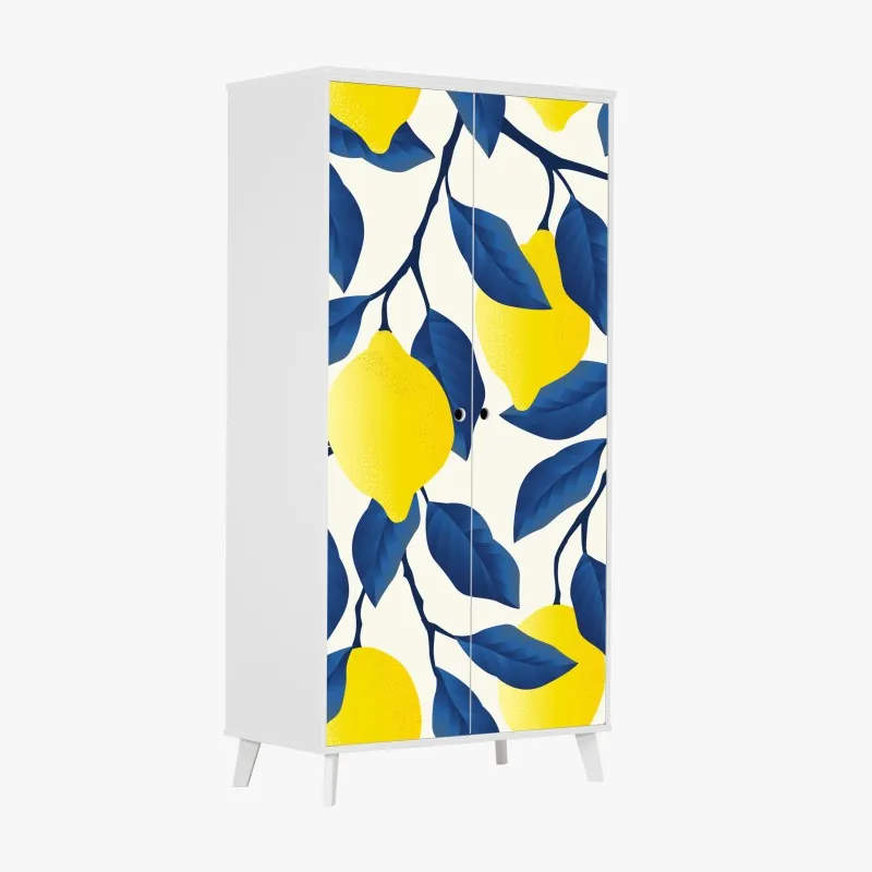 Schrankaufkleber lila makroblüte mit tautropfen – Wallnifity®