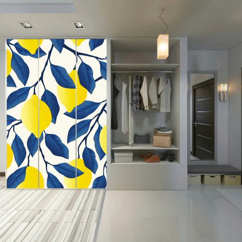 Schrankaufkleber lila makroblüte mit tautropfen – Wallnifity®