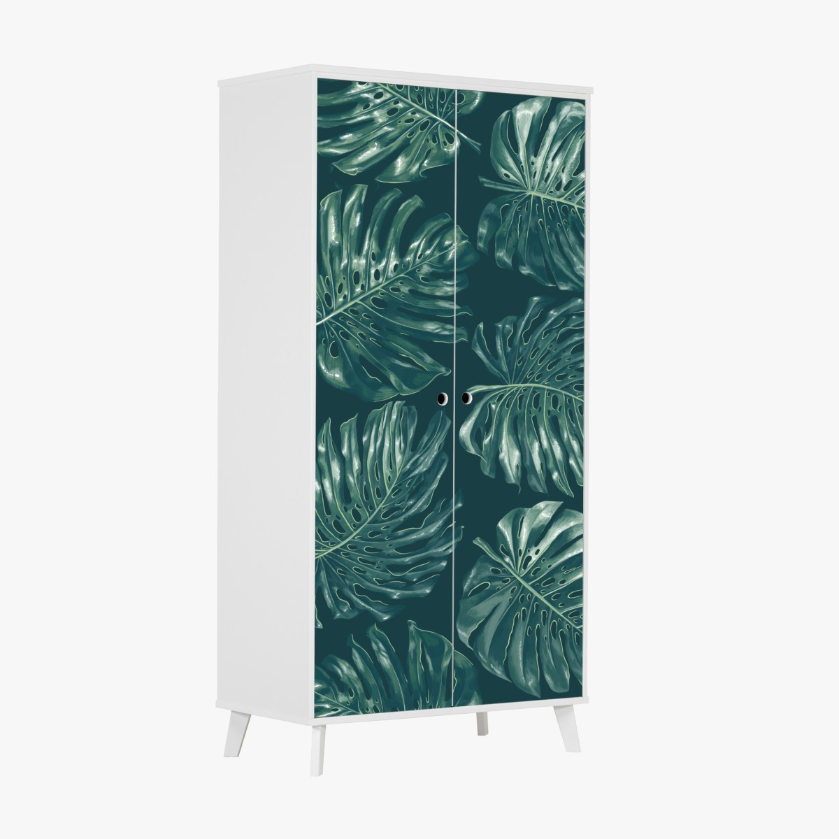 Schrankaufkleber tropisches monstera-blattmuster – Wallnifity®