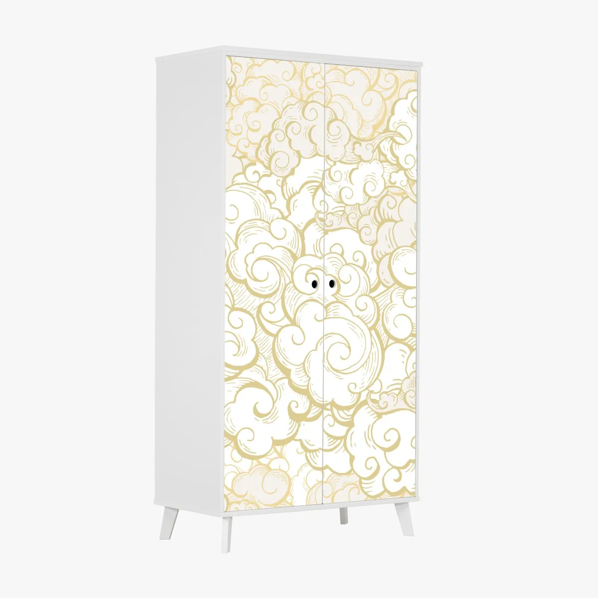 Schrankaufkleber goldenes ornamentales wolkenmuster – Wallnifity®
