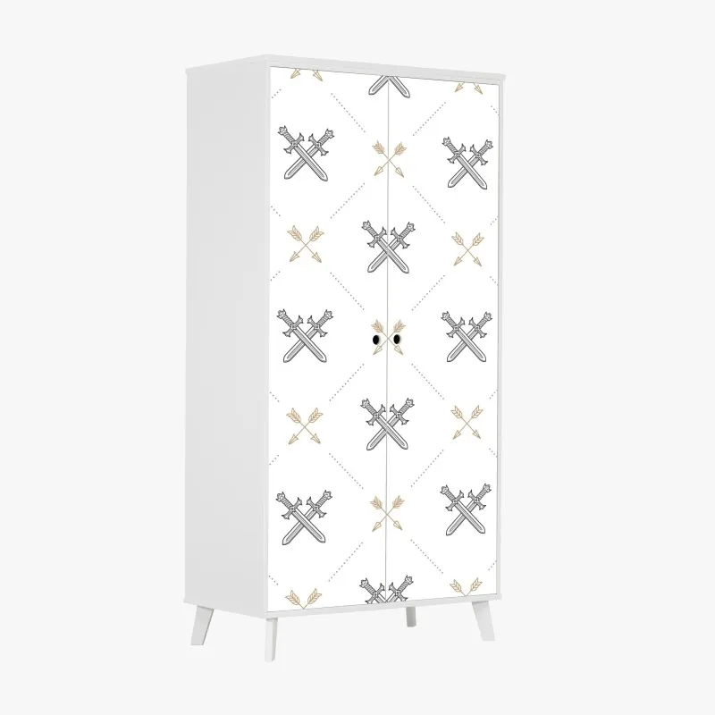 Schrankaufkleber kolibri an violetter blüte – Wallnifity®