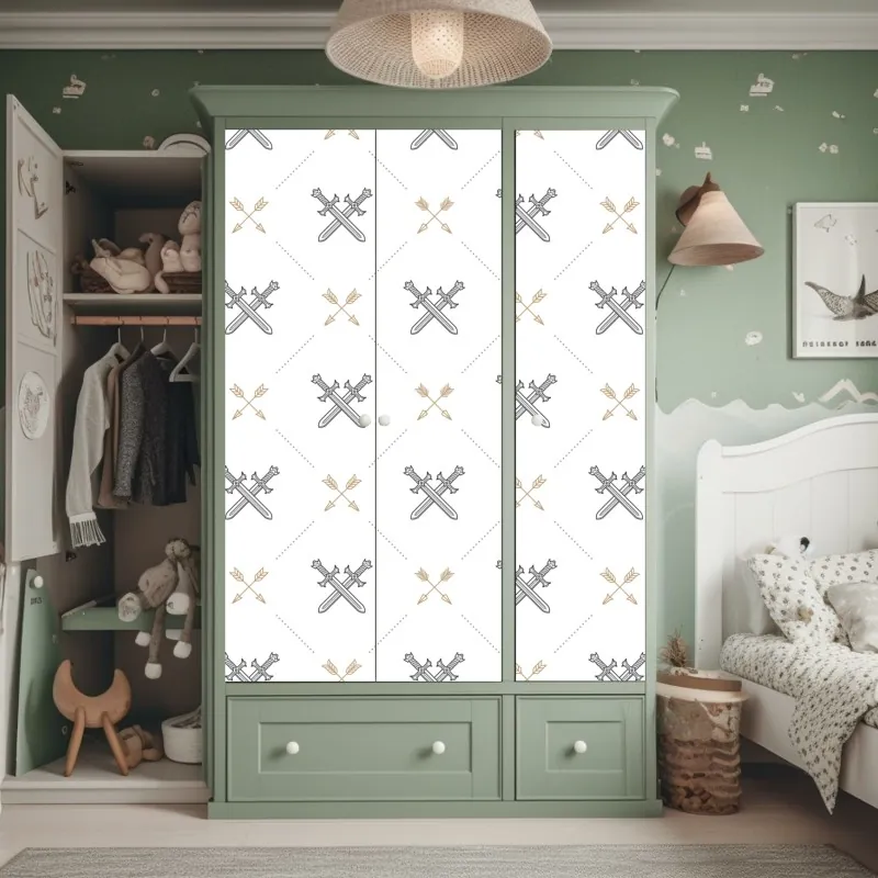 Schrankaufkleber kolibri an violetter blüte – Wallnifity®