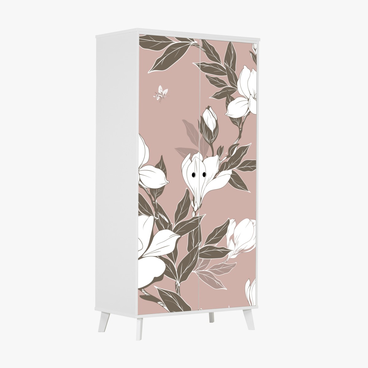 Schrankaufkleber zartes magnolienmuster – Wallnifity®