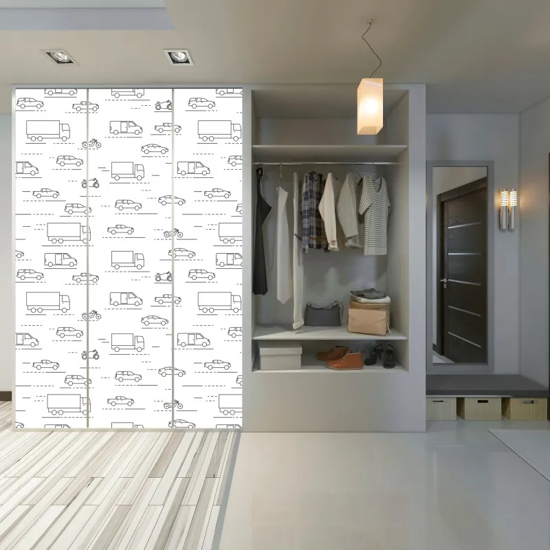 Schrankaufkleber schwarz-weißes marmormuster – Wallnifity®