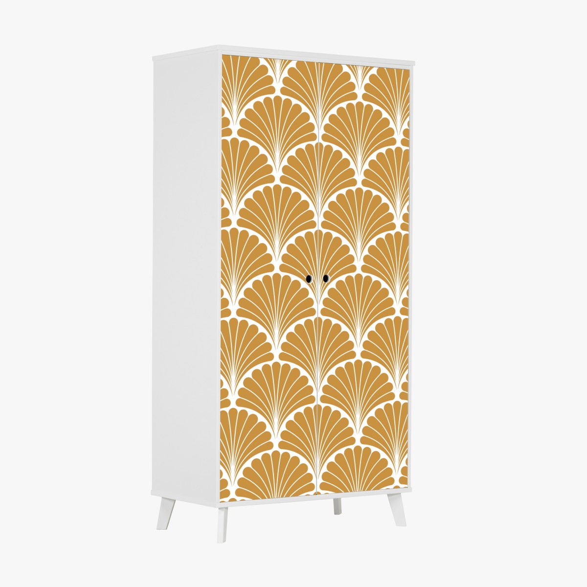 Schrankaufkleber goldenes fächermuster im art-deco-stil – Wallnifity®