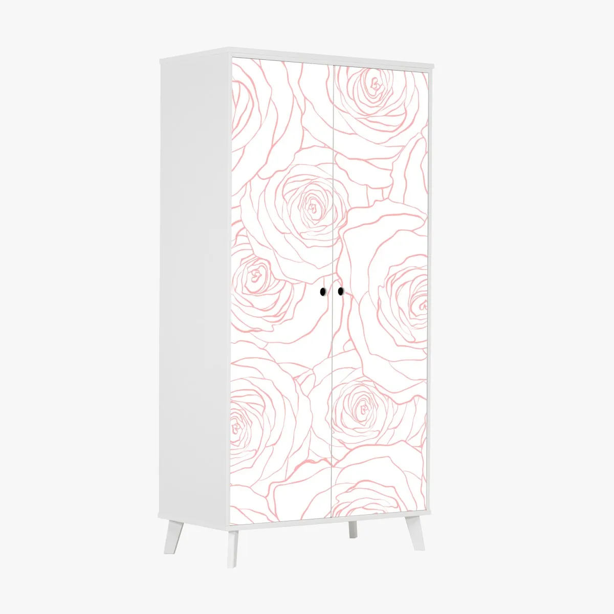 Schrankaufkleber zartes muster rosa rosen – Wallnifity®