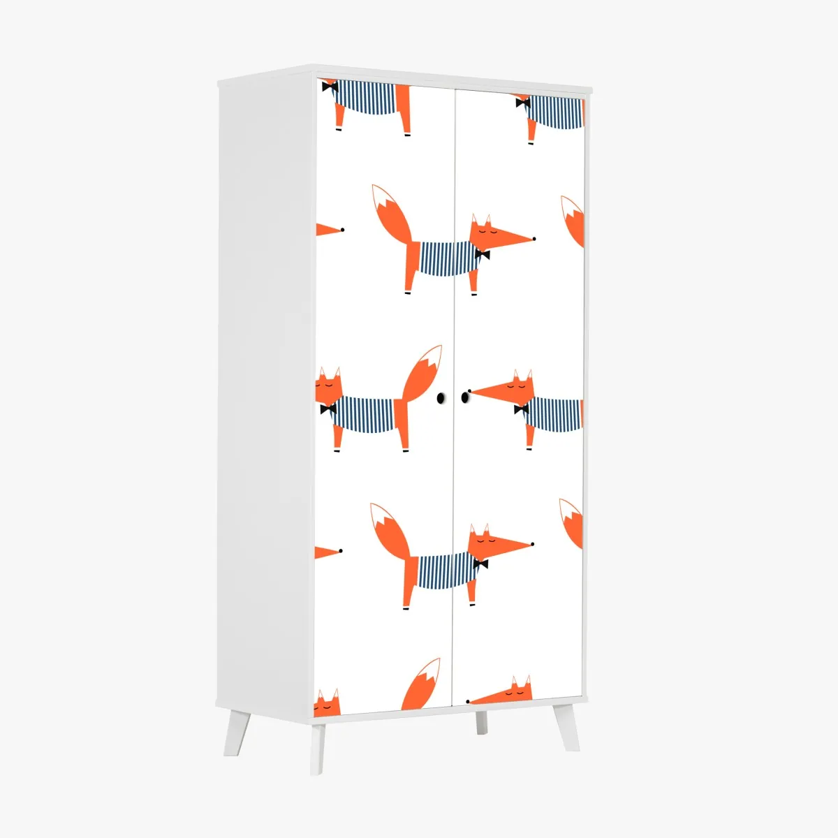 Schrankaufkleber niedliches gestreiftes fuchsmuster – Wallnifity®