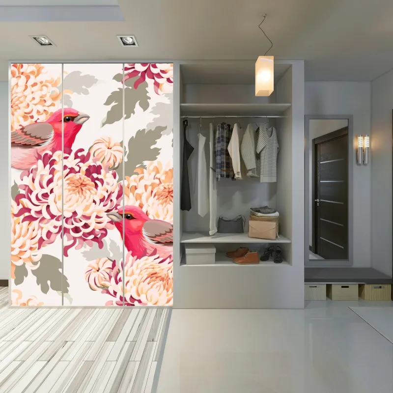 Schrankaufkleber lebhaftes aquarell blumenmuster – Wallnifity®