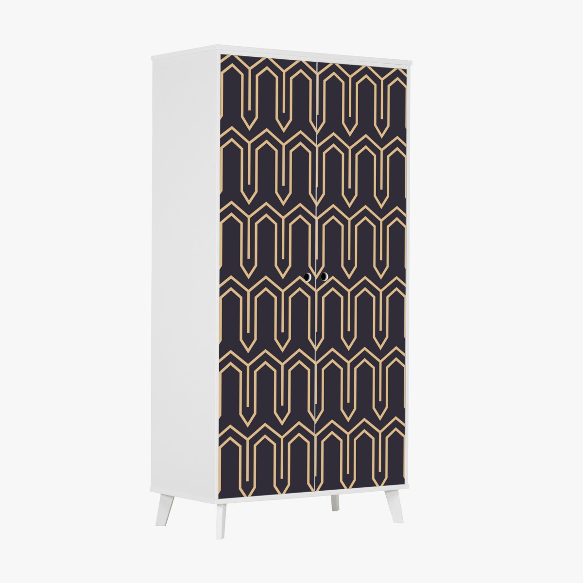 Schrankaufkleber art deco geometrisches muster in gold und schwarz – Wallnifity®