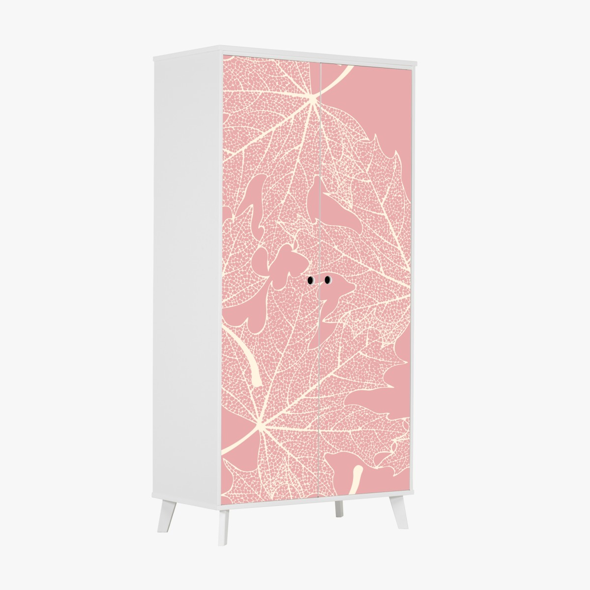 Schrankaufkleber zartes rosa blattmuster – Wallnifity®