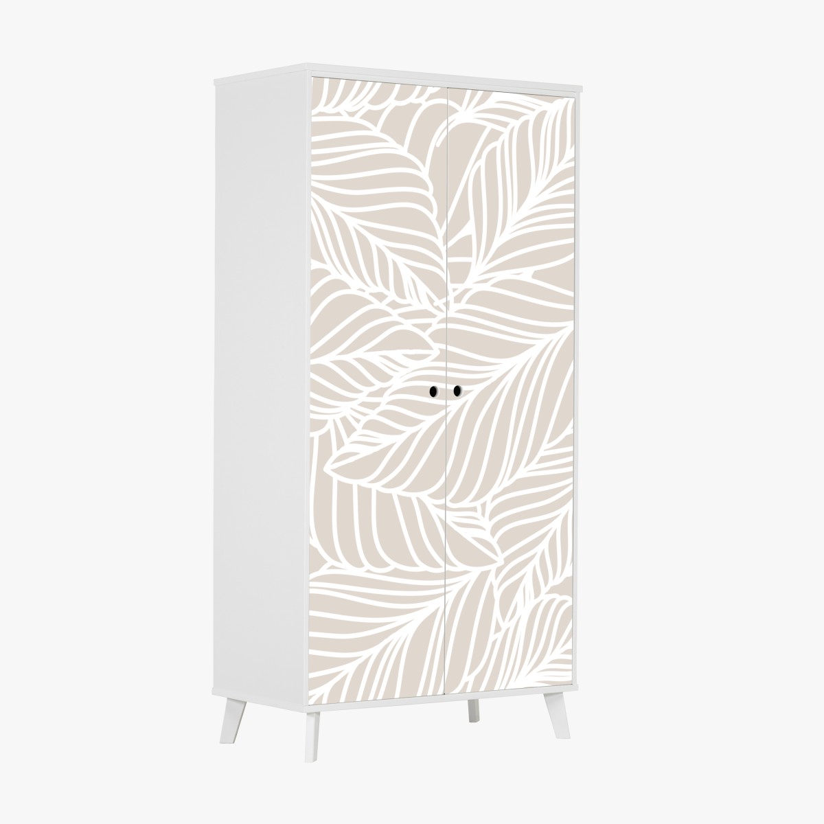 Schrankaufkleber beige botanisches blattmuster – Wallnifity®