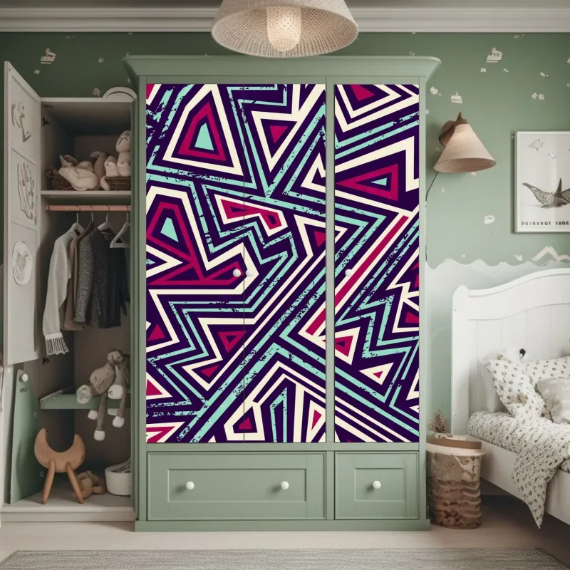 Schrankaufkleber Chicago skyline bei sonnenuntergang – Wallnifity®